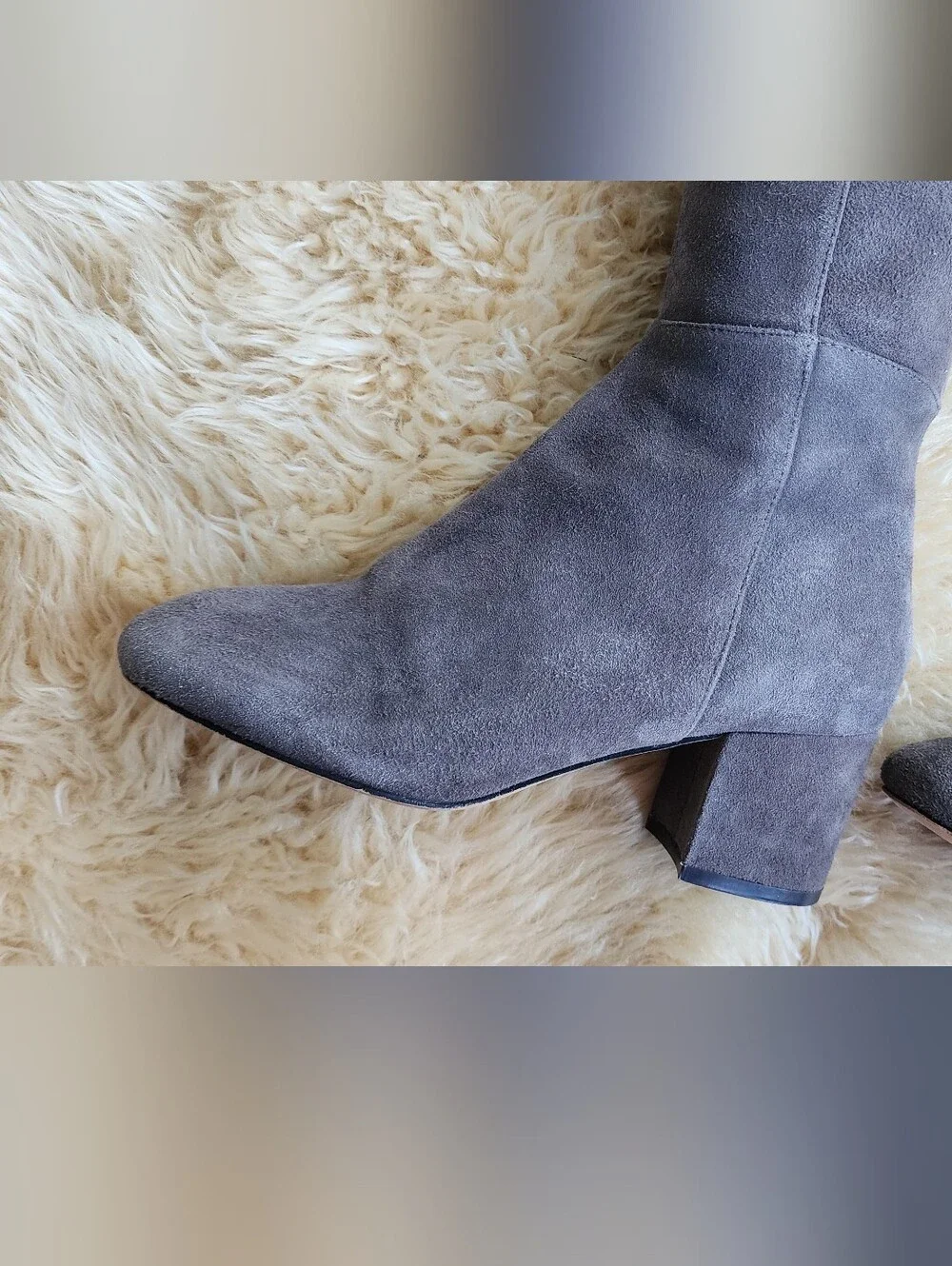 H by Halston Gray Suede Over-the-Knee Block Heel Boots